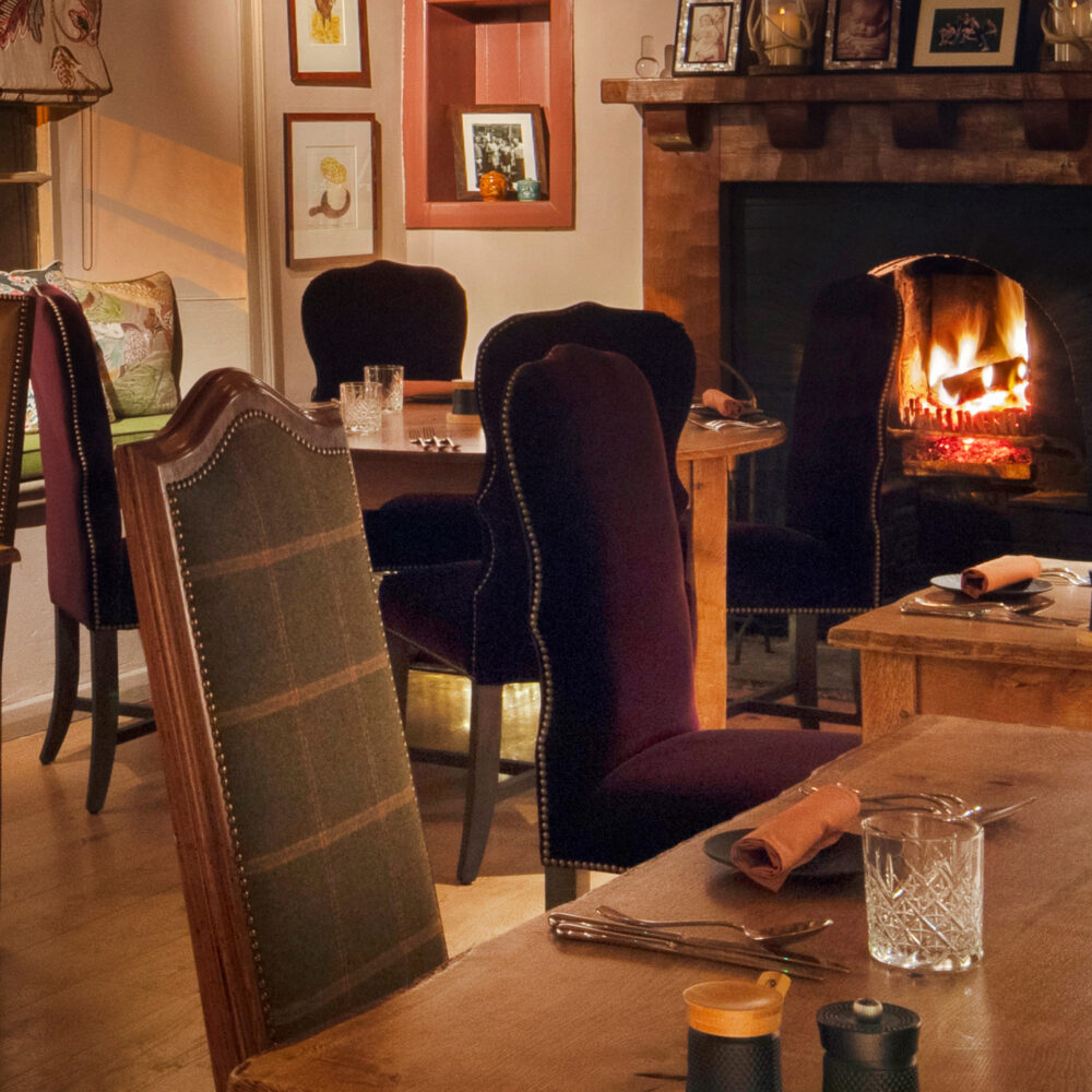 Dining room and fire