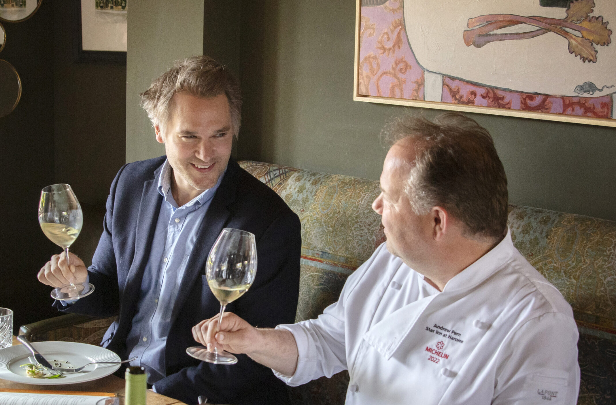 Andrew Pern tasting wine